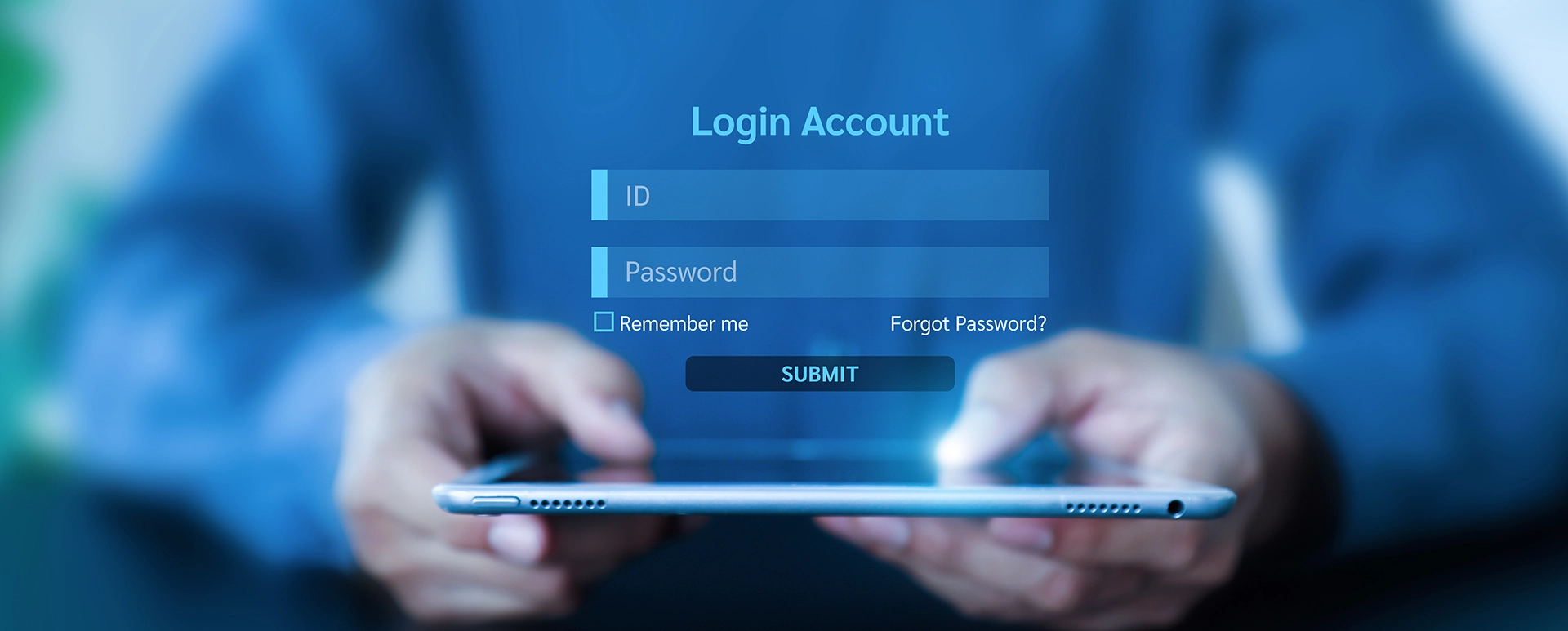 Person logging into personal account with username and password