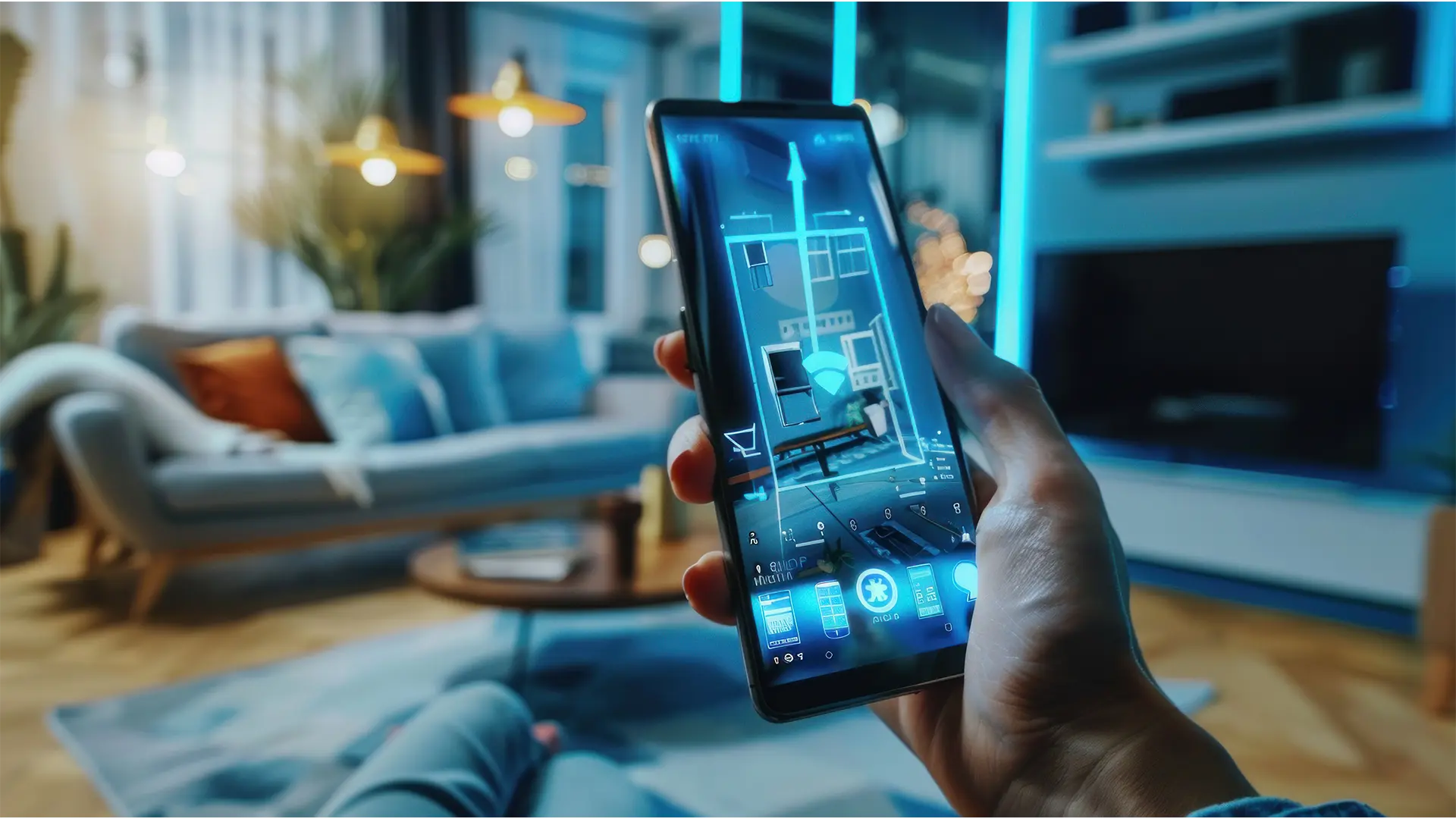 A smartphone that controls home appliances from an app