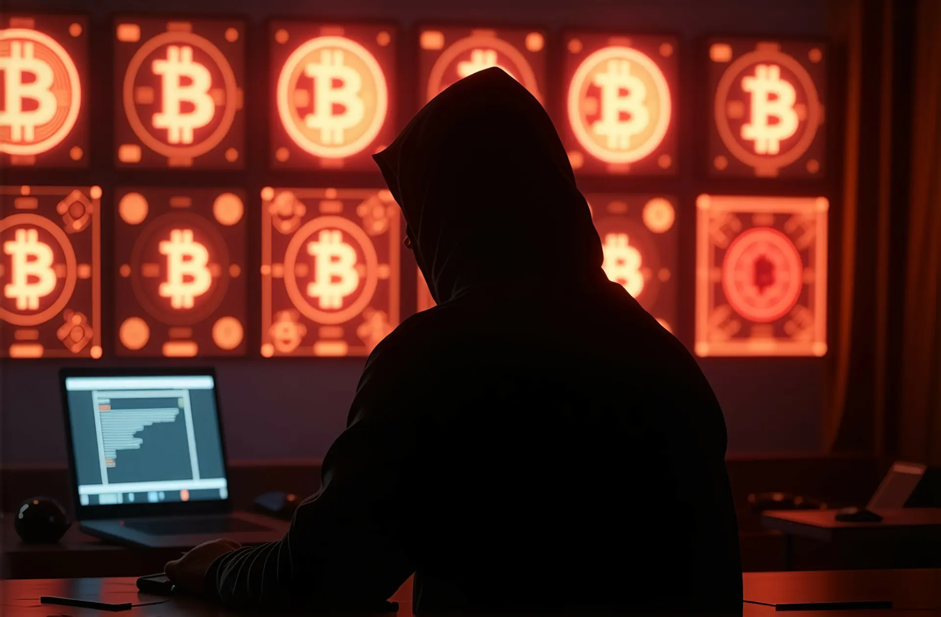 Hacker hacking cryptocurrencies